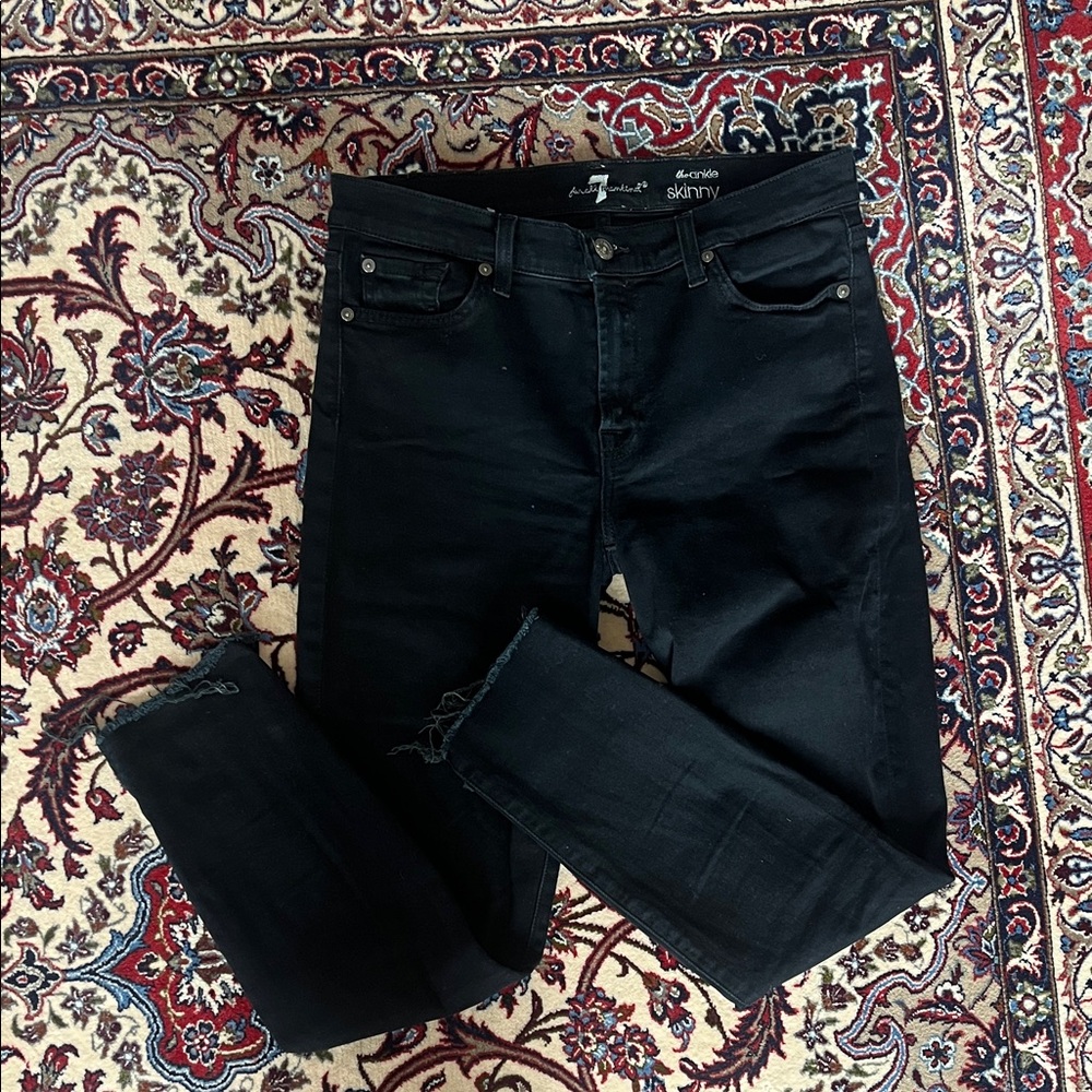 7 For All Mankind Black Skinny Jeans